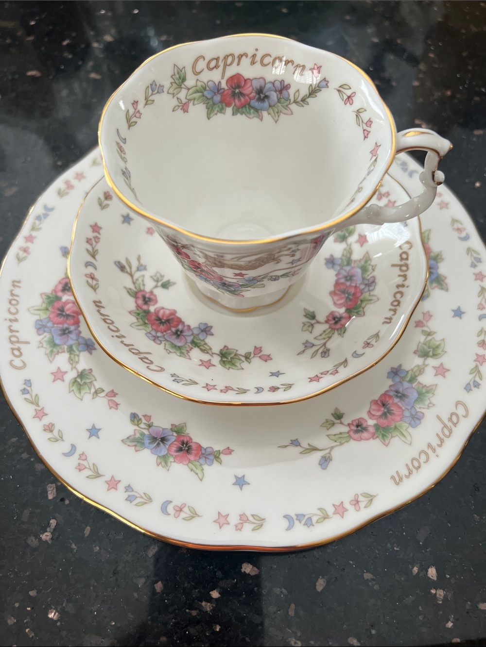 ✨ Rare & Highly Collectible Royal Albert Zodiac Series "Capricorn" Trio Set ✨